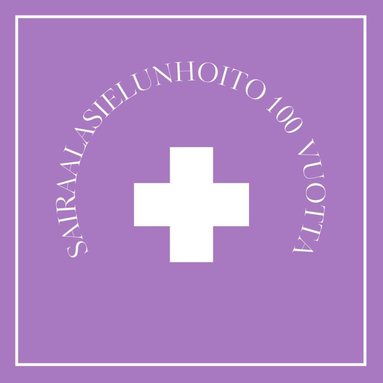 Logo Sairaalasielunhoito 100 vuotta, lila tausta.